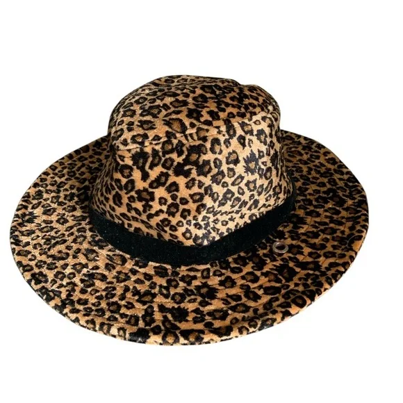 Leopard Print Wide Brim Hat - Picture 2 of 6